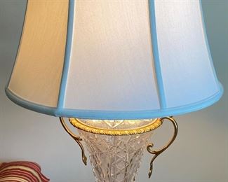 Vintage Marbro Crystal and Glass Table Lamp