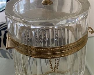 Marbro Brass and Glass Lidded Container (Signed)