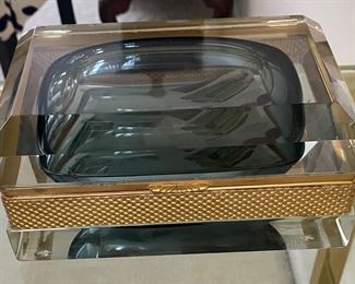 Marbro Brass and Glass Lidded Trinket Box