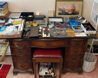 Mahogany Bow Front Desk