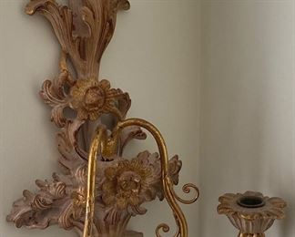 Wooden Neoclassical Candle Sconce
