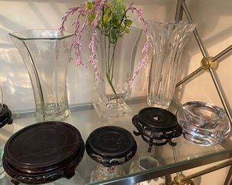 Oriental Stands and Art Glass Vases