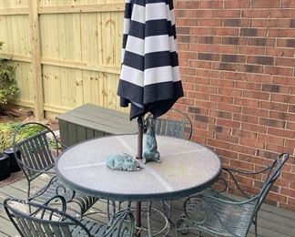 Outdoor Table and Chairs with Umbrella