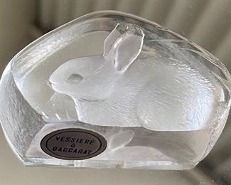 Small Baccarat Figural Rabbit Paperweight