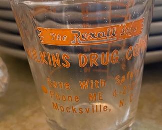 Rexall Wilkins Drug Advertising Measuring Cup Mocksville, N.C.