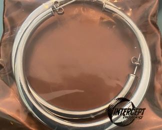 Large Sterling Hoop Earrings