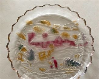 Christmas scenery plate