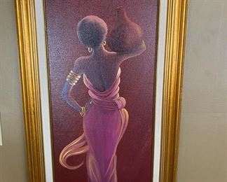 Woman hold a vase oil painting