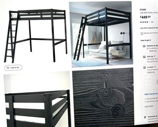 White IKEA Loft Bed w/ Full Mattress & Ladder $200