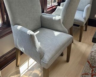 5 RH Hudson Gray Upholstered Arm Chairs $215 ea