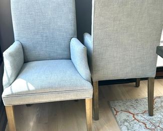 5 RH Hudson Gray Upholstered Arm Chairs $215 ea