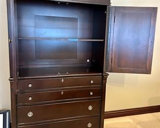2 pc LANE Furniture 4 Drawer Armoire with shelf area 46.25w x 21d x 77”h  $250
