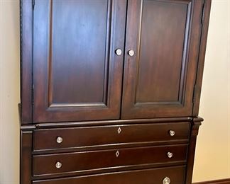 2 pc LANE Furniture 4 Drawer Armoire with shelf area 46.25w x 21d x 77”h  $250