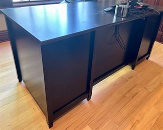 65”w x 29.5”d x 30”h Black Solid Back Desk with 2 file drawers (5 )drawers total $125