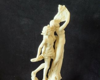 Apollo and Daphne - Santini stone figurine on marble base