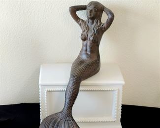 Cast iron sitting mermaid
