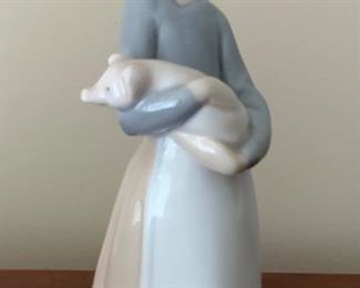 Lladro Girl with Pig