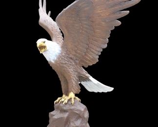 Monumental bronze eagle sculpture 