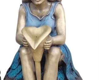 Life size bronze lady fountain sculpture 