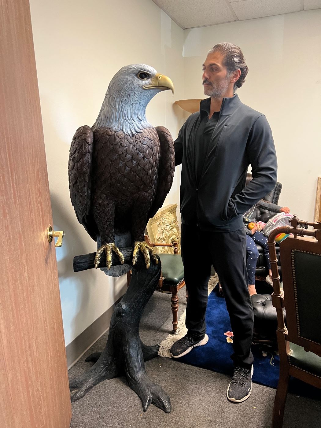 Life size bronze eagle statue 