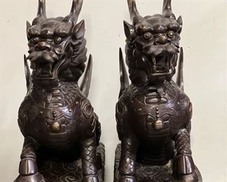 Wealth Dragons bronze statues 