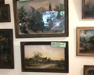 Items Located In The 4th Bedroom ( Vintage 1930's Lithographs ~ Vintage Linens And Sewing Items ~ Vintage Costume Jewelry ~ Vintage Marbles)