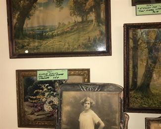 Items Located In The 4th Bedroom ( Vintage 1930's Lithographs ~ Vintage Linens And Sewing Items ~ Vintage Costume Jewelry ~ Vintage Marbles)