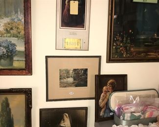 Items Located In The 4th Bedroom ( Vintage 1930's Lithographs ~ Vintage Linens And Sewing Items ~ Vintage Costume Jewelry ~ Vintage Marbles)