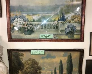 Items Located In The 4th Bedroom ( Vintage 1930's Lithographs ~ Vintage Linens And Sewing Items ~ Vintage Costume Jewelry ~ Vintage Marbles)