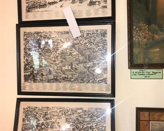 Items Located In The 4th Bedroom ( Vintage 1930's Lithographs ~ Vintage Linens And Sewing Items ~ Vintage Costume Jewelry ~ Vintage Marbles)