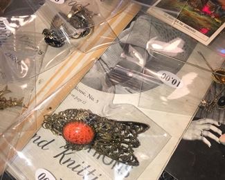 Items Located In The 4th Bedroom ( Vintage 1930's Lithographs ~ Vintage Linens And Sewing Items ~ Vintage Costume Jewelry ~ Vintage Marbles)