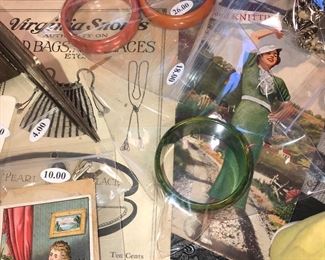 Items Located In The 4th Bedroom ( Vintage 1930's Lithographs ~ Vintage Linens And Sewing Items ~ Vintage Costume Jewelry ~ Vintage Marbles)