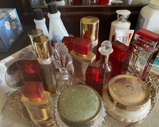 Assorted fragrances and powders