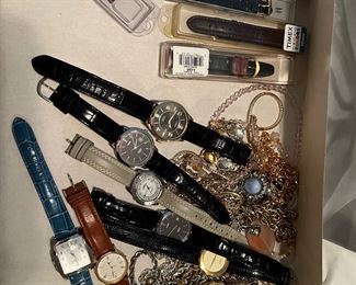 ASSORTMENT OF WATCHES AND JEWELRY