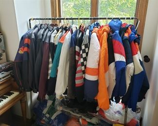 Great collection of 90s, 00s sports jackets, starter jackets and sports clothing, lots of NFL gear