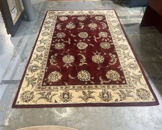 Hand Silk Wool Spun Red Area Rug
