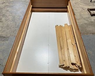 Twin Size Trundle Bed Frame with Storage Headboard