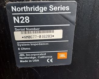 JBL Northridge Series N28 Speakers