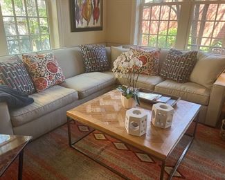Wood and iron coffee table 