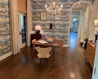 Arne Jacobsen set of four chairs. 