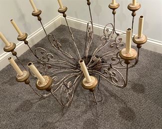 Hollywood regency gilded chandelier 