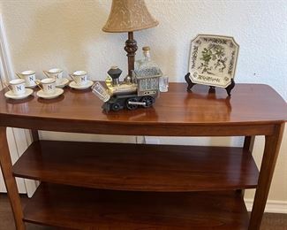 tv console table with two shelves