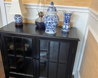 glass front low cabinet