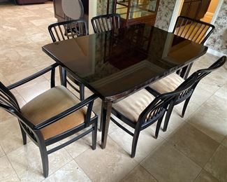 $295. Circa 1950's German Modernism Black Lacquer (family purchased in Germany and shipped to the U.S.).