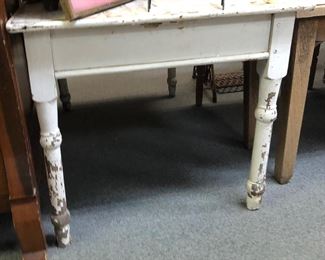 Primitive table with turned legs 