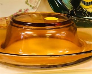 mid century amber rolled edge server