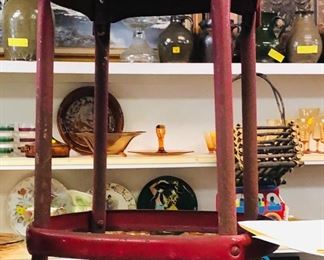 vintage kitchen stool with back metal