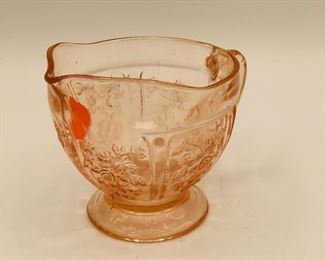 sharon rose cabbage creamer pink depression glass