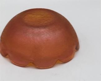 soda gold carnival glass scalloped bowl marigold