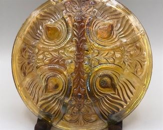 vintage indiana glass killarney iridescent glass dish